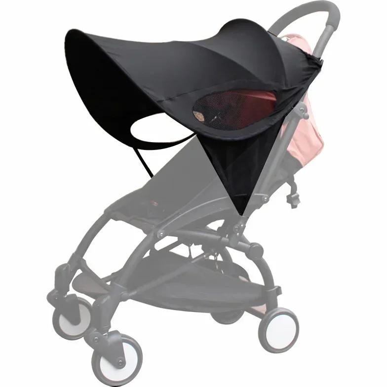 Stroller Sun Shade Black Universal Awning Sun Visor Canopy Cover Baby Windproof Umbrella Sunscreen Cover Stroller Accessories