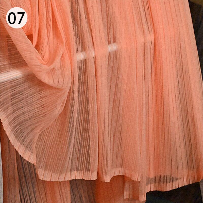 Organ Pleated Mesh Lace Fabric Crumpled Tulle Net Fabric Wedding Organ Skirt Dress Costume Curtains Handmade DIY Craft Material