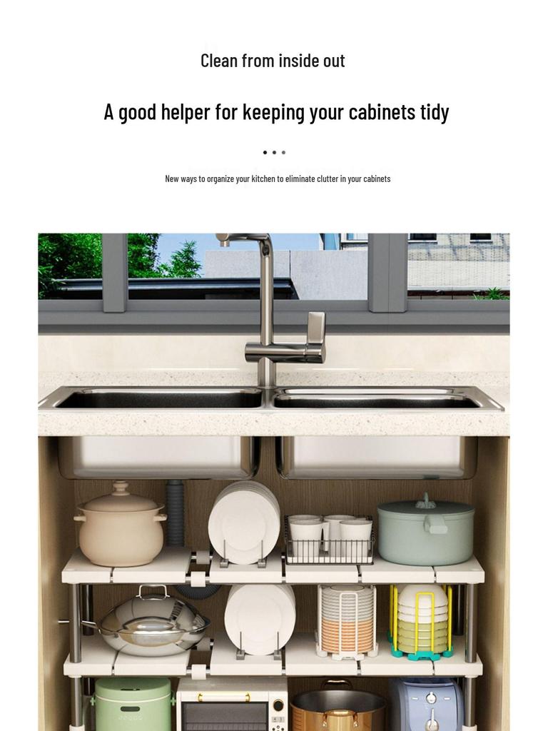 Retractable Under-Sink Kitchen Storage Rack