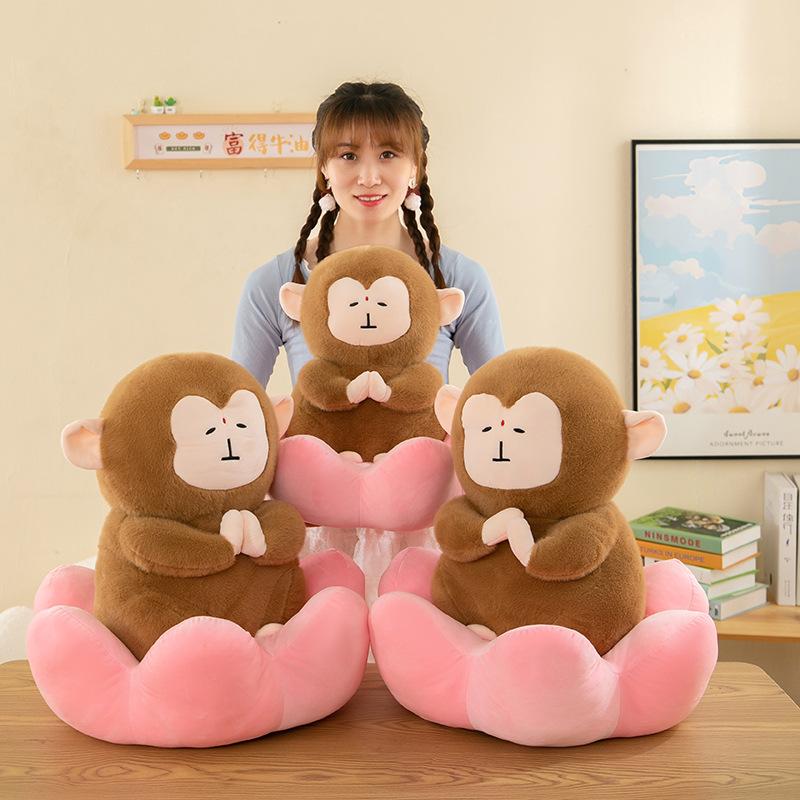 Lotus Monkey Buddhist Plush Toy Fashion Comfortable Sleeping Doll Girl Gift