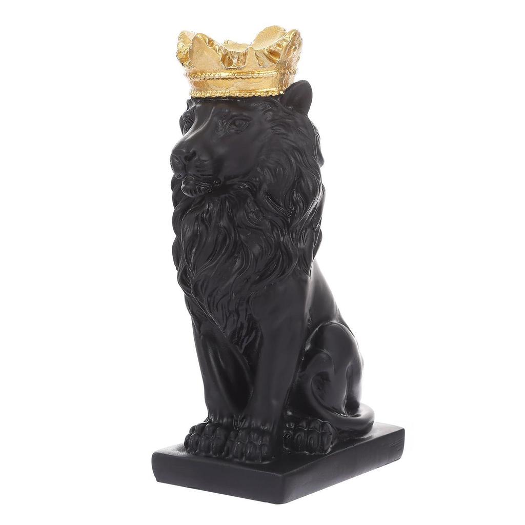 Decorative Crown Lion King Statue Showpiece Sculpture Animal Figurines