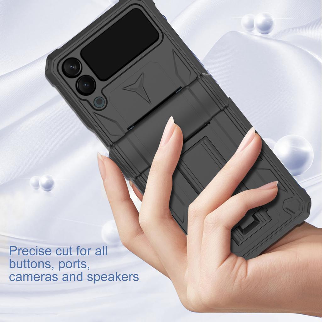 New Model Suitable for Samsung Z Flip4 Mobile Phone Case Folding Bracket with Lens Film Anti Fall Mobile Phone Protection Case