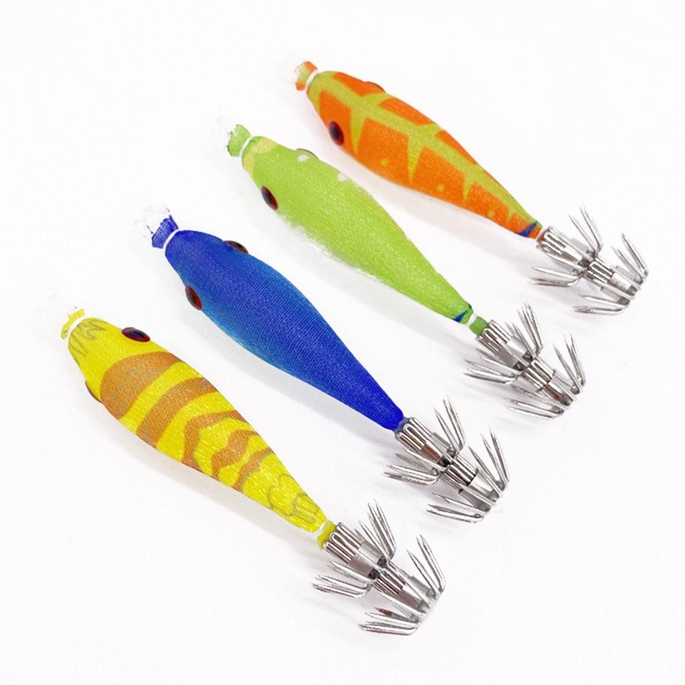 2pcs 2022 Luminous Jigs Lead Sinker weave Squid Hook Wood Shrimp Lures Fishing Tackle Octopus Bait
