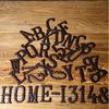 ??? Metal Letters Numbers Cast Iron Decoration House Sign Doorplate DIY Cafe Wall