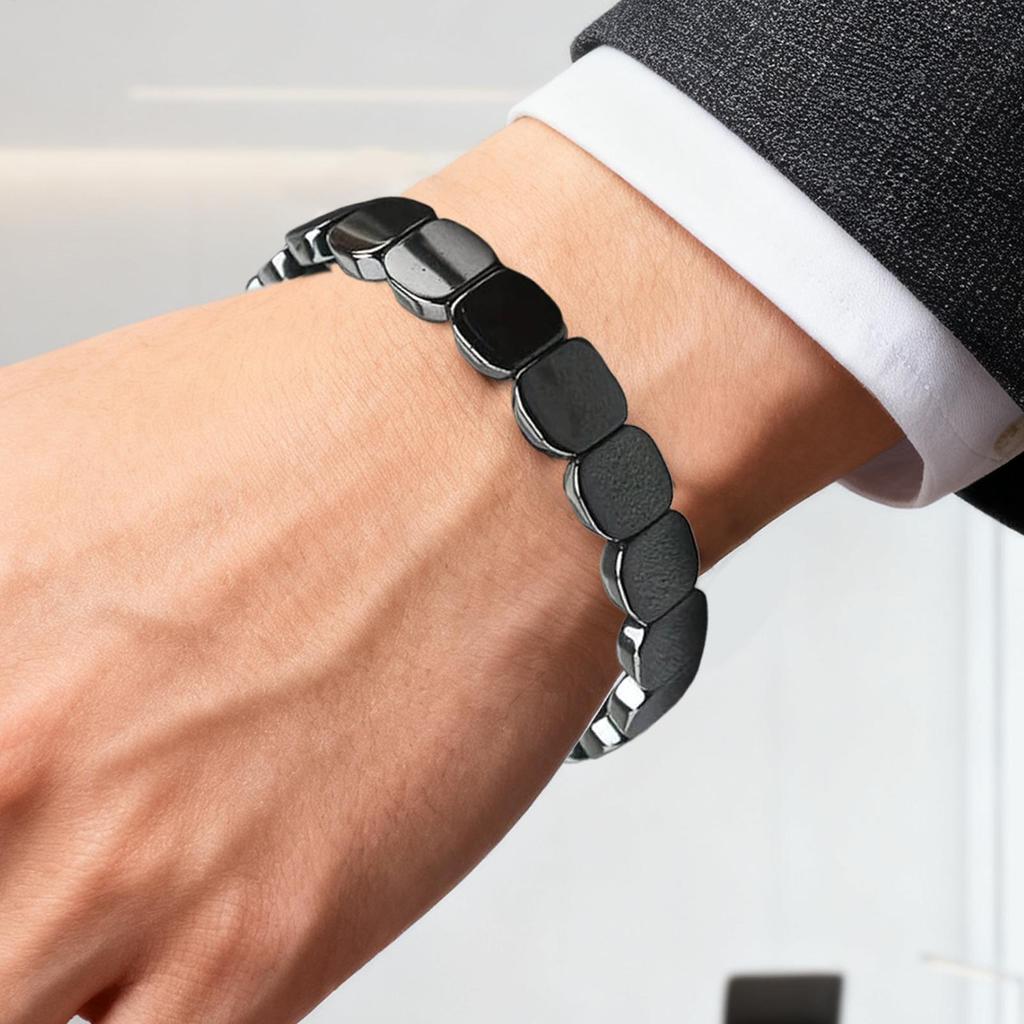 Hematite Bracelet Everyday Wear Fashionable Natural Hematite Stone Bracelet for Men for Father Husband Boyfriend Classmates