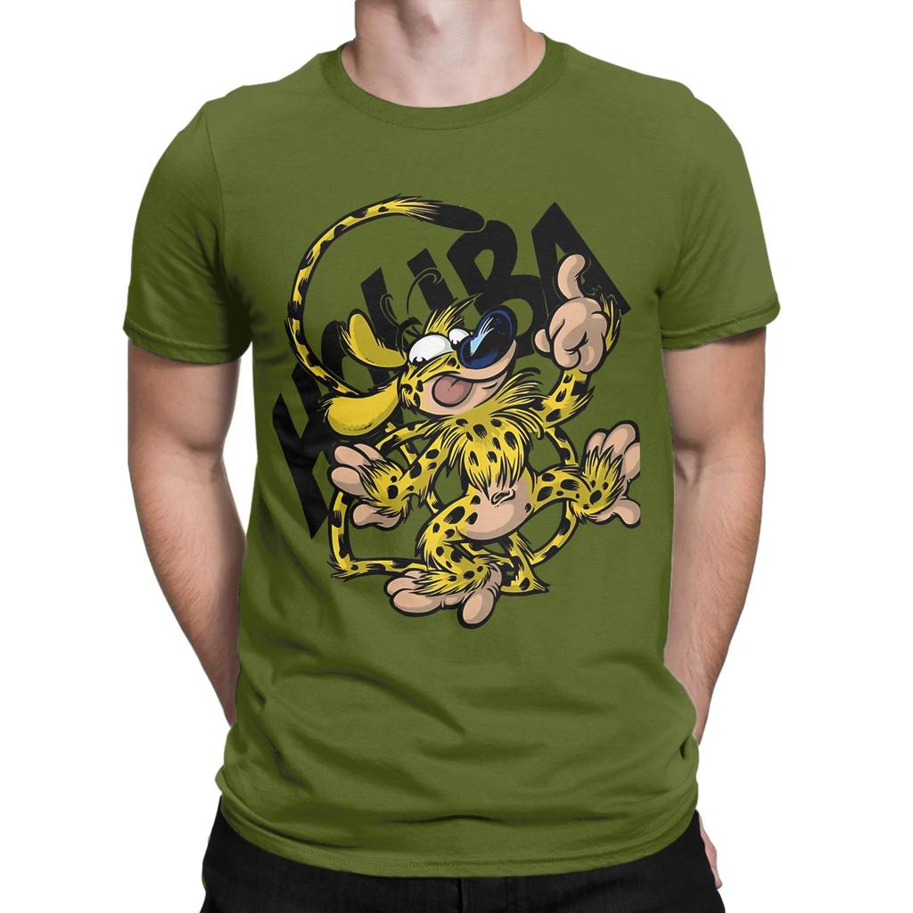 Tag für Spirou Grafik 100% Baumwolle T-Shirt Marsupilami Oberteile T-Shirts Für Unisex