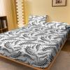 1 Enkelt Moderne Fjærprintet Matt Laken med Strikk, Trykt Sengeoverkast til Soverom, Sengetøy (Eksklusive putevar)