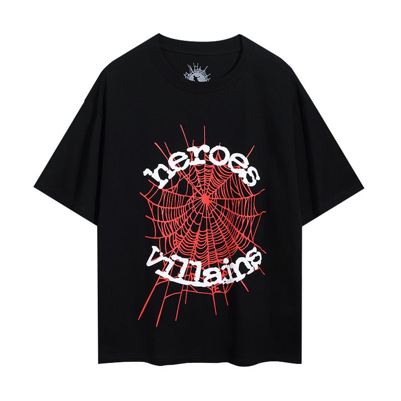 Sp5der hip hop singer Young Thug same foam letter 555555 couple T-shirt Pink short sleeve tee