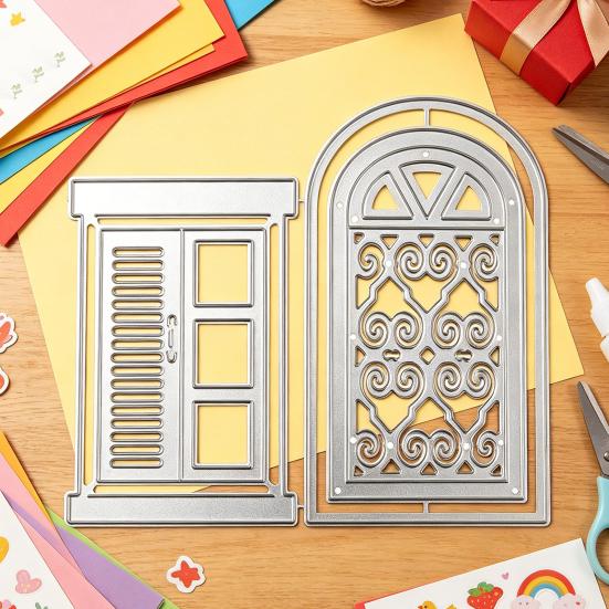 Cutter Mold, Door And Window Shape Cutting Dies, Carbon Steel Frame Template, for DIY Handmade Cards And Paper Art