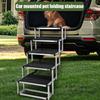Hundetreppe für Autos Breit 5-stufig Hund Auto Treppen Faltbar Tragbar Haustier Treppen Leichtes Aluminium für Auto SUV und LKW 200 lbs