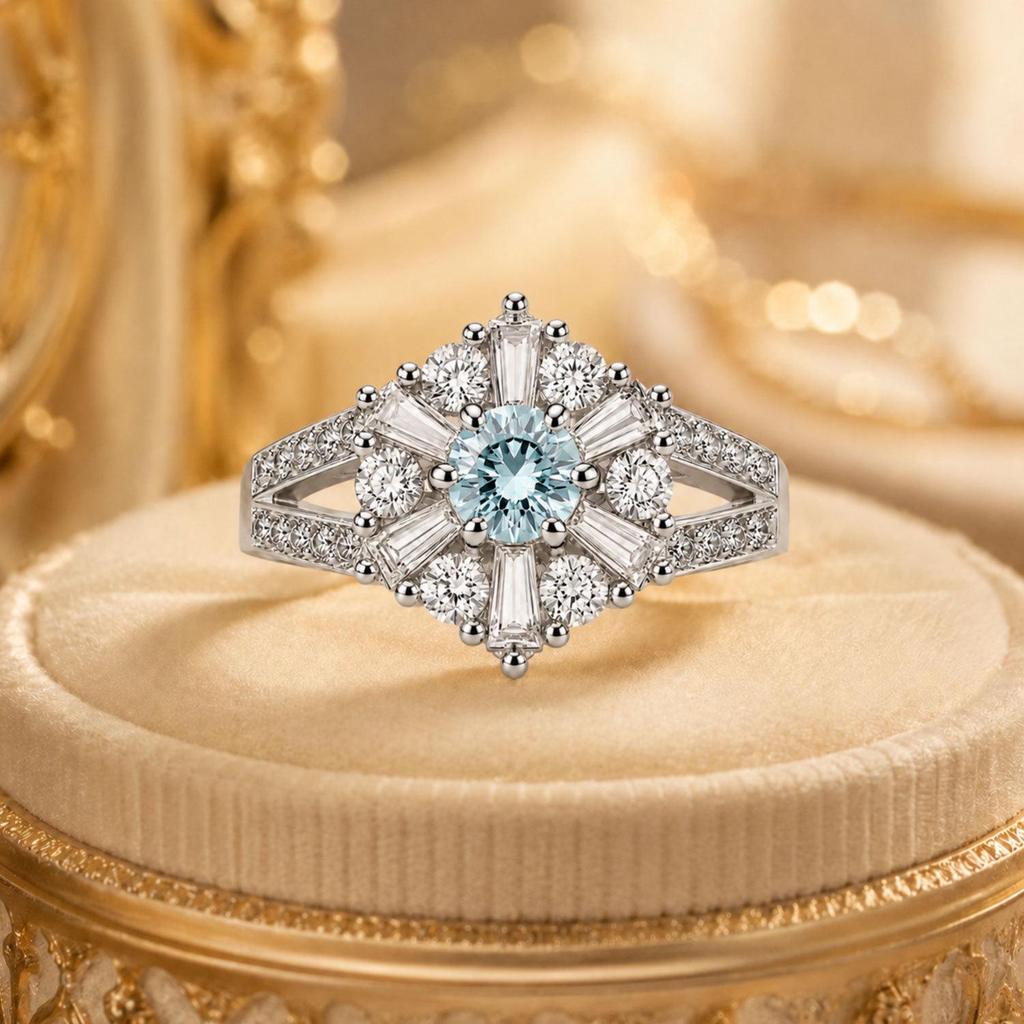 Elegant Temperament Snowflake Ring: Copper Inlaid Zircon Diamond Wedding Party Accessory