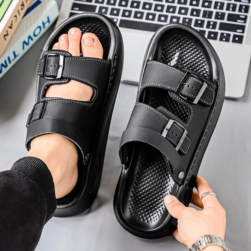 Men's Summer Breathable Sandals Stylish Outdoor Slip Non-slip Beach Shoes - Solid Color Pattern EVA Indoor/Outdoor Sandals