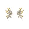 Cute Sweet Niche Stud Earrings Women S925 Silver Needle Mini Christmas Deer Korean Daily Xmas Decor Jewelry