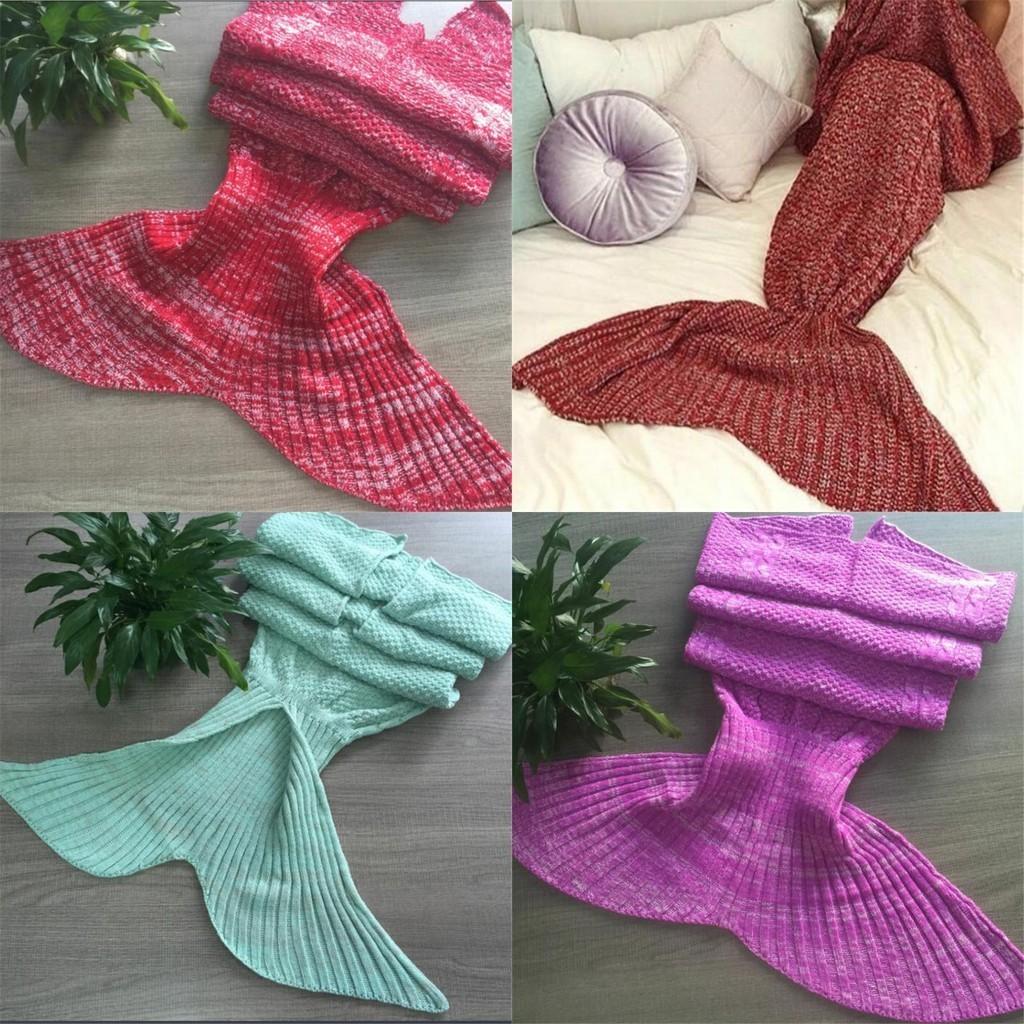 Cozy Mermaid Tail Handmade Crocheted Blanket For Adults And Kids In Soft Acrylic