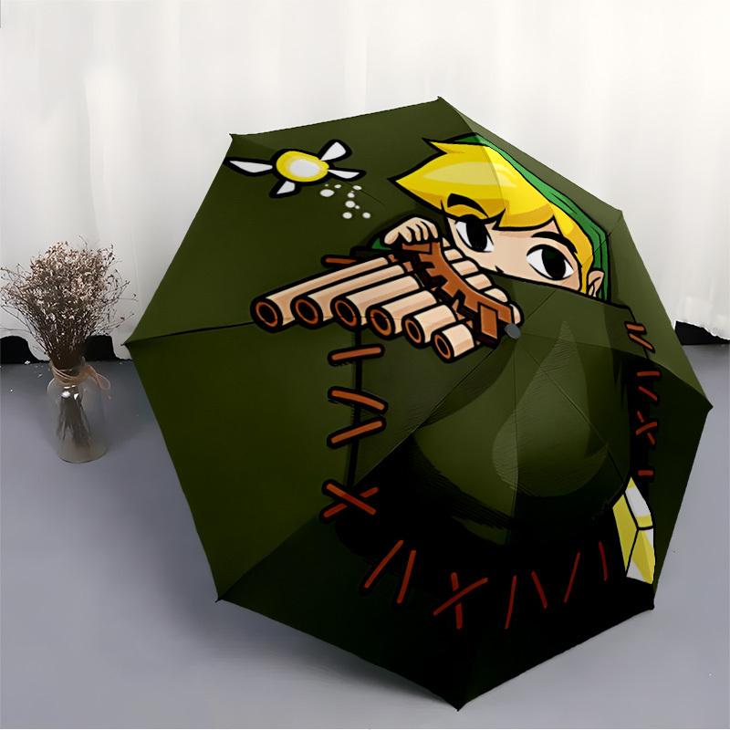 1pc Legend of Zelda Automatic Open/close Folding Portable Umbrella with 8-Rib Structure for Women/Men, All-Season Use A0901047
