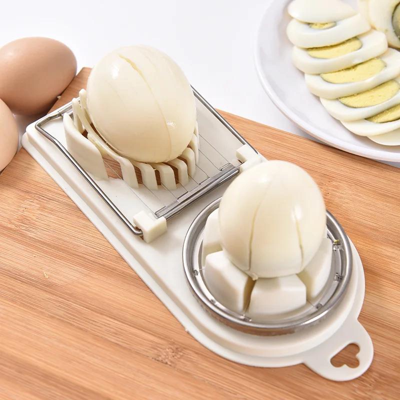 Multi Functional Egg Cutter Two In One Egg Slice Cutter Stainless Steel Household Egg Cutter Egg Preserved Eggs Divider Splitter