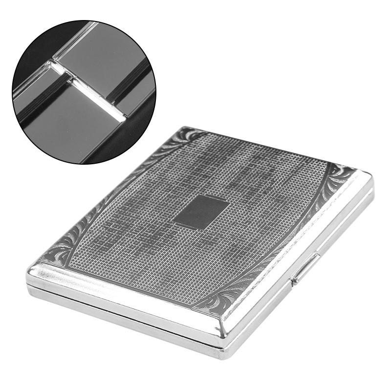 Stylish 18-Capacity Crushproof Metal Cigarette Case for Men