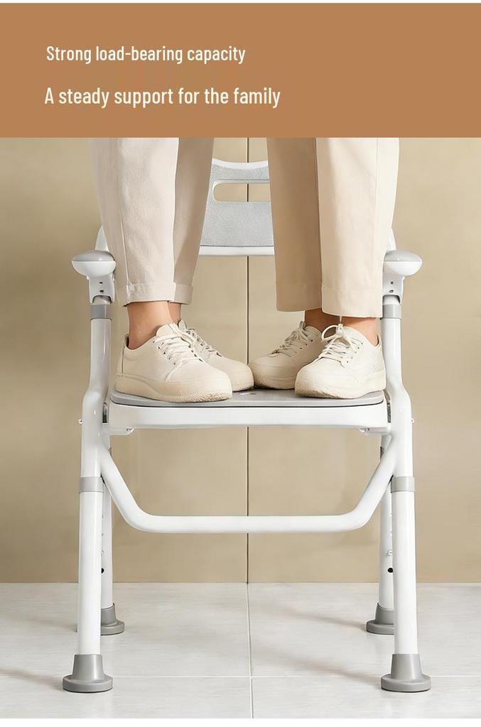 Foldable, Anti-Slip Bathing Chair and Toilet Seat for Elderly and Pregnant Women