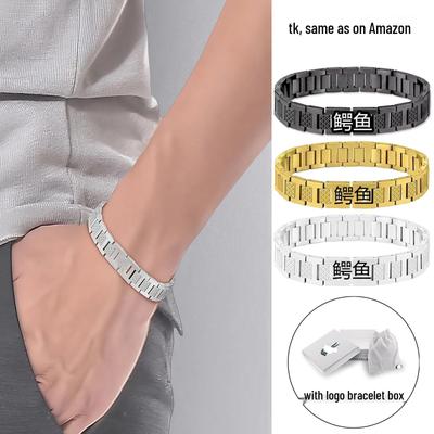 Herren Vielseitiges Verstellbares Edelstahl Krokodil Armband im Französischen Stil
