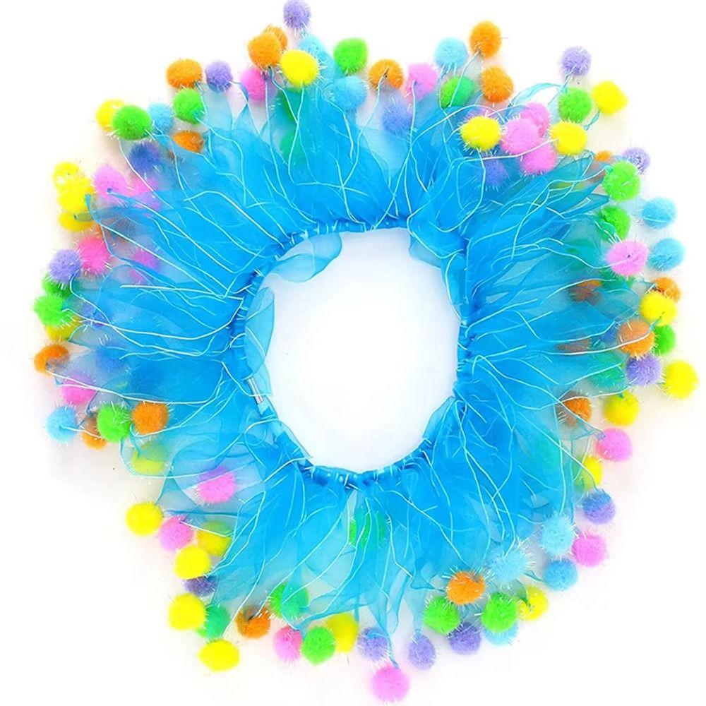 2Pcs/Set Hat and Tutu Collar Lawn Goose Clothes Colorful Pom-Pom Goose Clothes Farmhouse Style