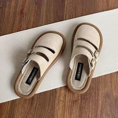 Sommer Halbschuhe Damen Atmungsaktive Schuhe Faulenzer Schuhe Weichsohlige Baumwoll- und Leinen Pantoletten