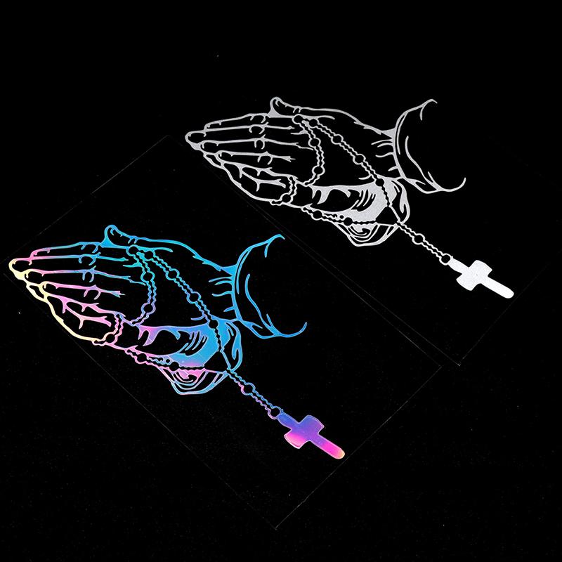 Pearl Rosary God Jesus Christ Crown Car Sticker Vinyl Truck Window Bumper Decal