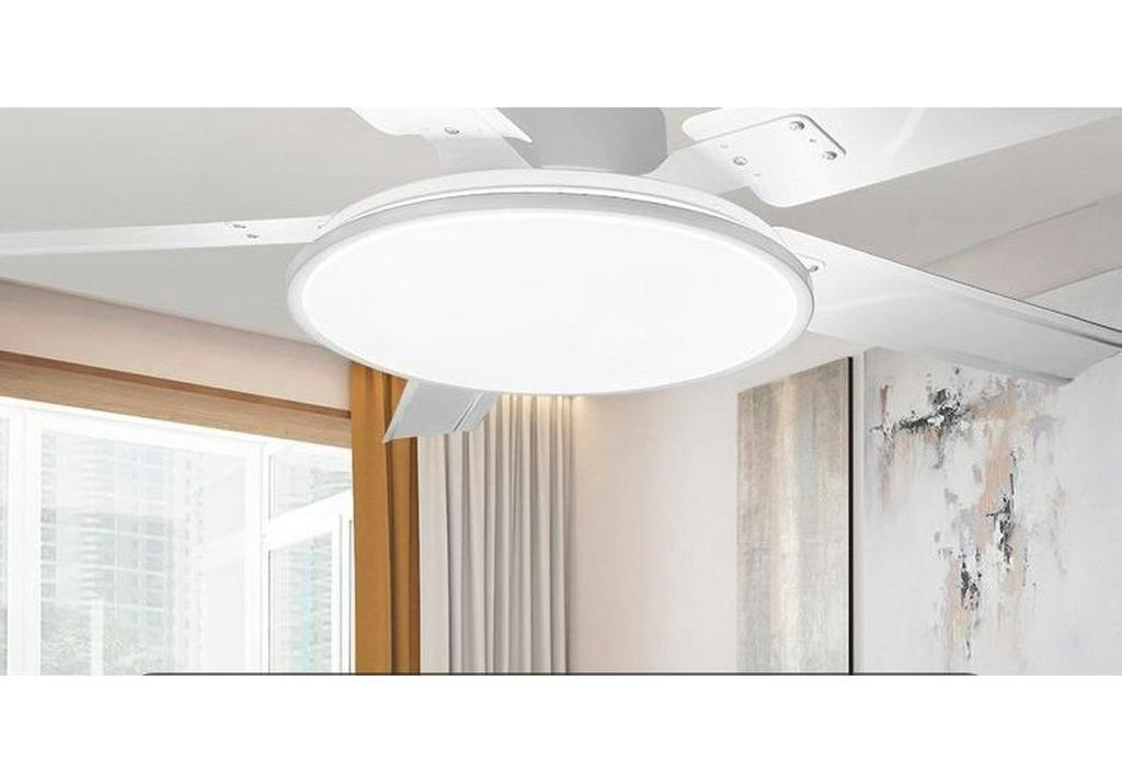 Ultra-thin Silent Ceiling Fan with Light - High Airflow for Living Room, Dining Room, Bedroom