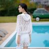 Korean Style Women's Three-Piece Swimsuit Set with Long Sleeve Sun Protection and Slimming Push-Up Features