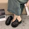 Fashion European Goods Heightening Woven Bag Head Half Slippers Women's Outer Wear 2025 New Small Thick-bottomed Beach Cool Slippers