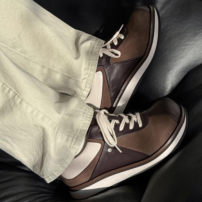 Spring new retro premium Maillard square head German training shoes platform sports and leisure shoes