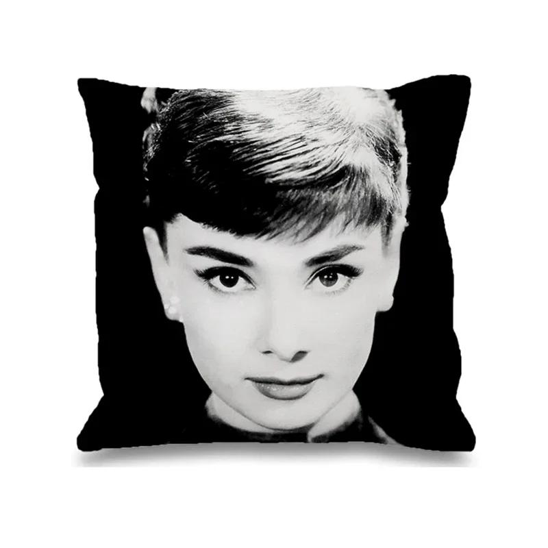 Audrey Hepburn Kissen Stuhlkissen Heim und Dekoration Doppelbettwäsche Kissenbezug Dekor 40x40 Kissenbezüge Dekorative Hülle