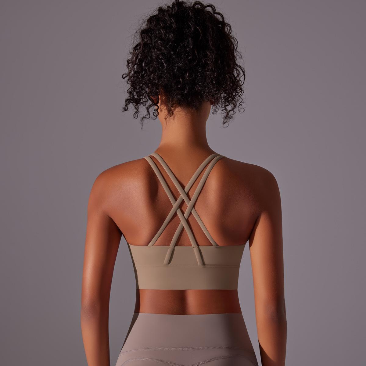 

Двусторонний спортивный бюстгальтер с перекрестной спинкой, амортизирующий, для йоги и фитнеса, как облачко XL