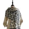 Scarf Women'S Korean Version Flower Thickened Warm Scarf Long Fashion Versatile Dual-Use Student Shawl