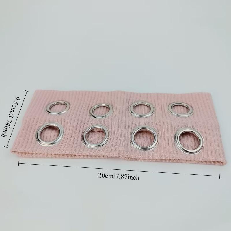 

Punk Girl Hollow Eyelets Wide Elastic Headband Stretchy Metal Rock Steampunk Style Hairband Fashion Women Hair Accessories Size fits all рожевий