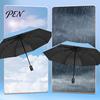 Travel Umbrella Automatic Folding with Carabiner Handle, UV Rain Protection Rainproof Umbrella, Windproof Portable for Women Men Easy Open Close