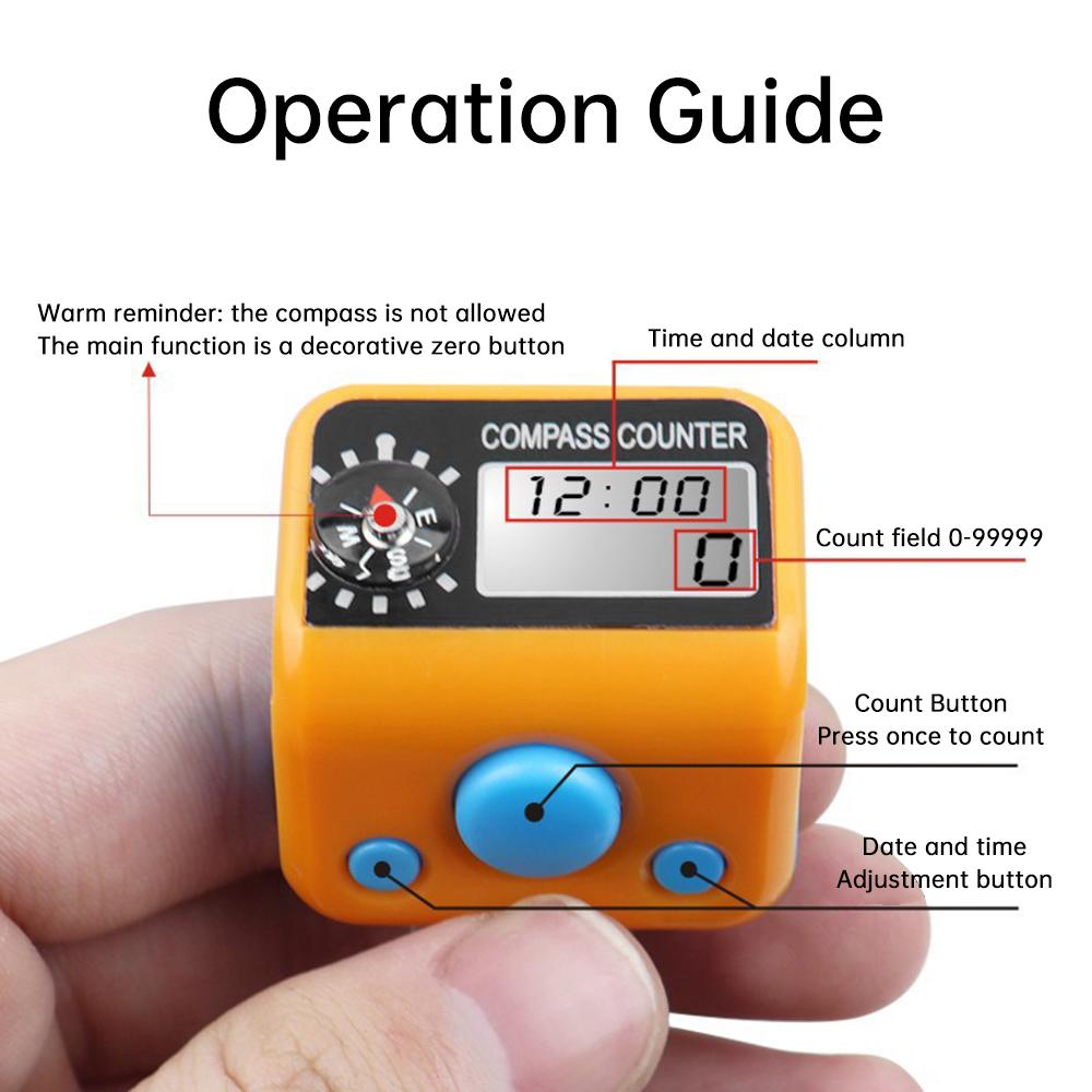 Finger Counter 5 Digit LCD Digital Display Finger Hand Tally Counter Count for Warehouse Inventory and Motion Counting