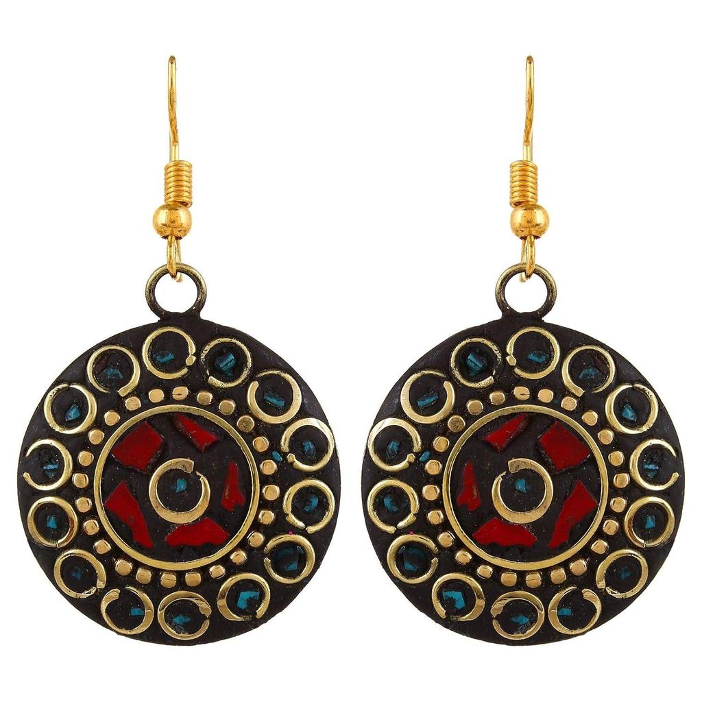 Neueste Traditionelle Afghanische Stammesperlen Mehrfarbig Jwell Halskette Schmuckset mit Ohrringen für Mädchen und Frauen