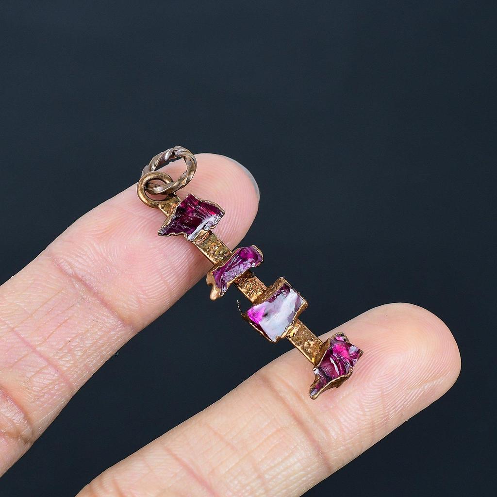 Pink Tourmaline Electroformed Pendant, Handmade Gemstone Pendant Jewelry, Gifts For Wife Brand New Pendant