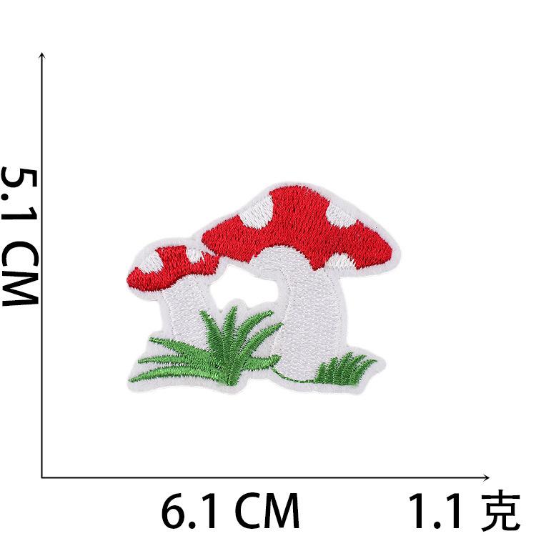 Cartoon Mushroom Embroidery Cloth Sticker Mushroom Embroidery Label Clothes Patch Sticker Fast Sell Hot Embroidery Chapter Boy