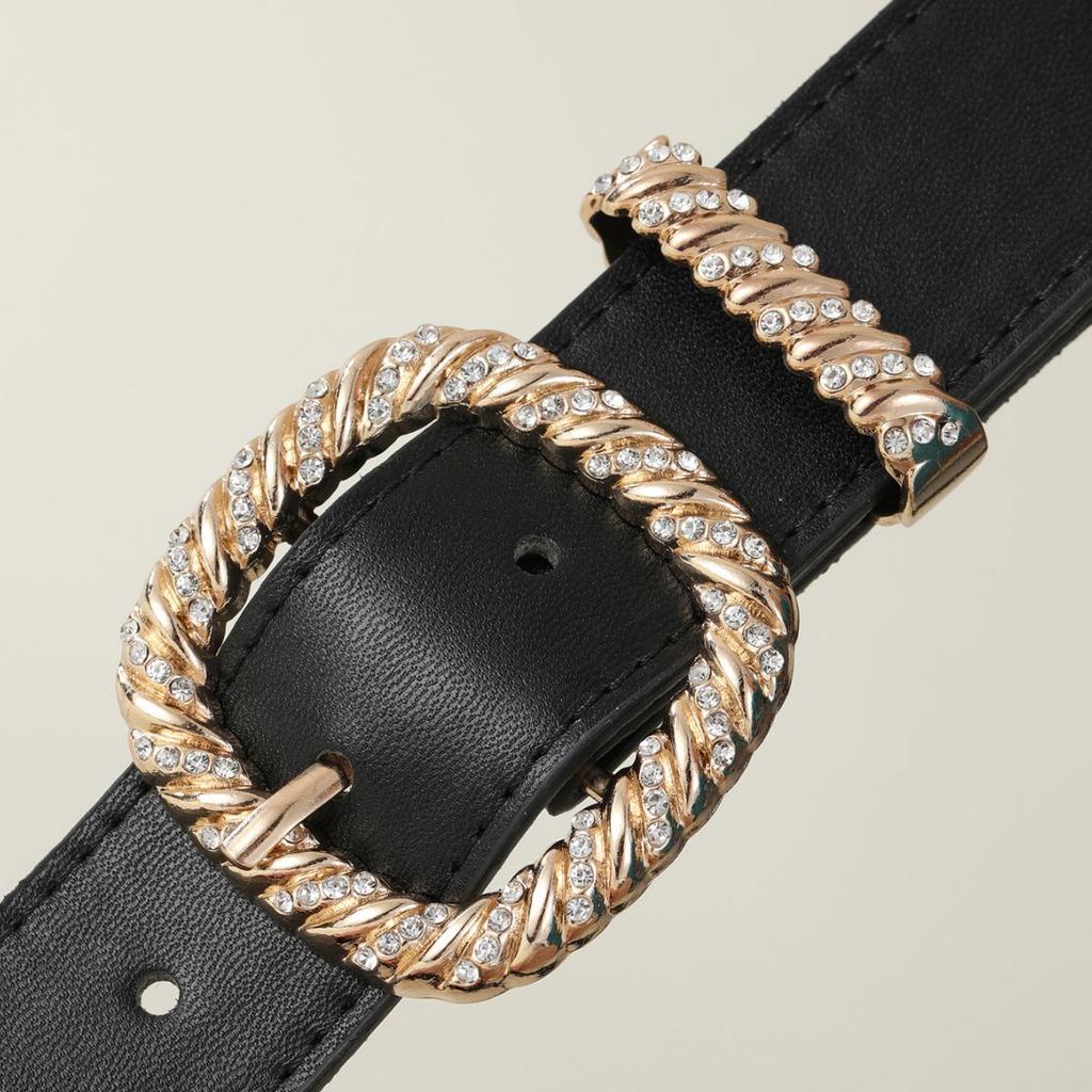 Retro Square Buckle Women'S Twist Needle Buckle Simple Style Can Be Matched With Jeans Belt