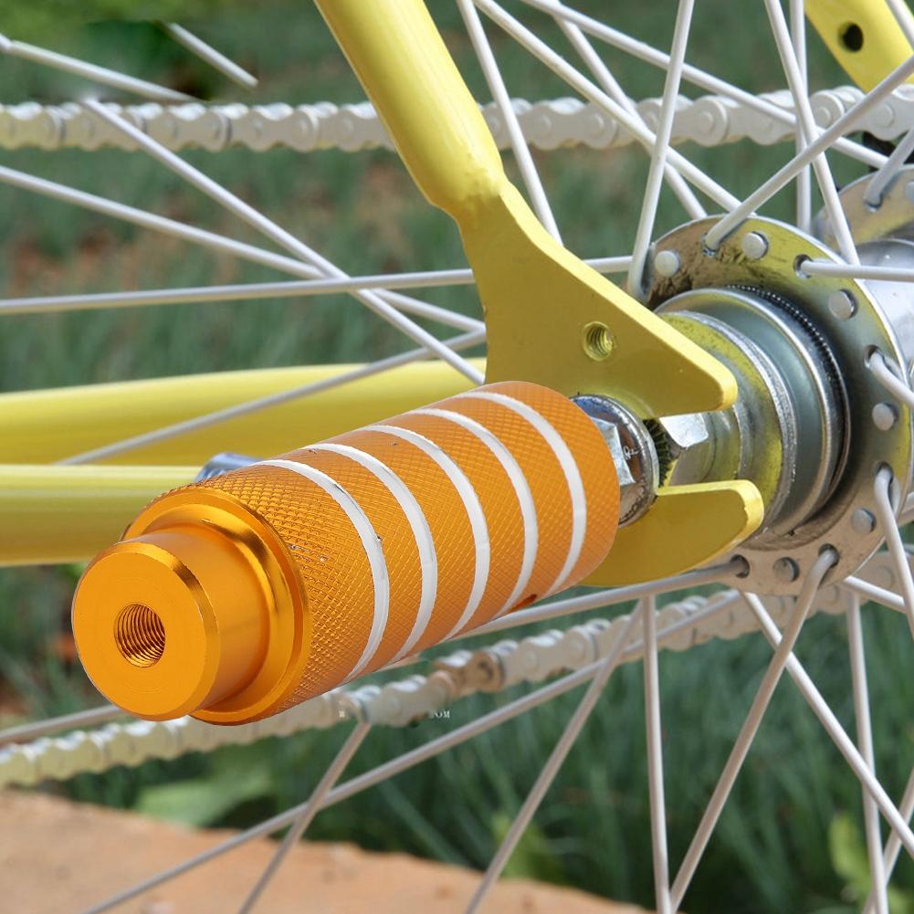 Bicicleta de metal resistente suporte de pé pinos traseiros Stunt Pegs apoio para os pés acessórios para bicicleta (dourado)