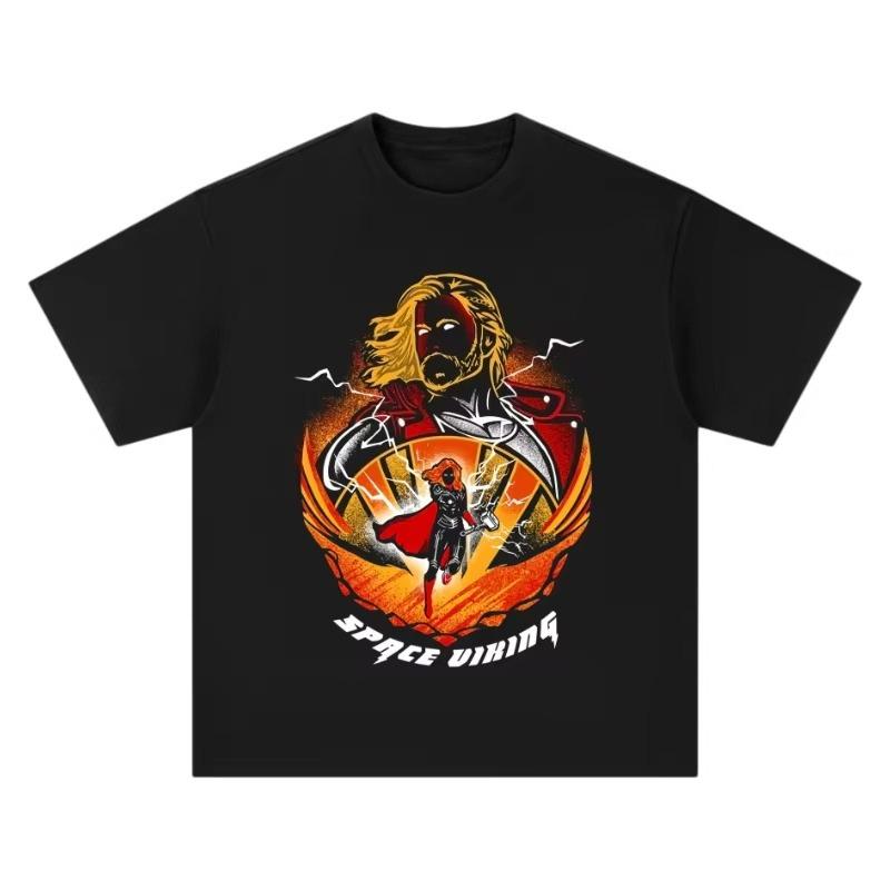 

2026 new Thor Space Viking Marvel Cotton TShirt Hip Hop Streetwear Casual Crew Neck Short Sleeve Top for Men and Women M