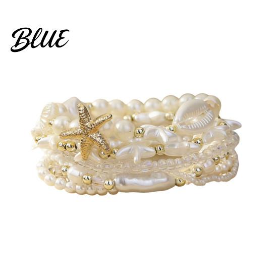 Starfish Beaded Bracelet 1 Set Bohemian Bracelets for Women Coastal