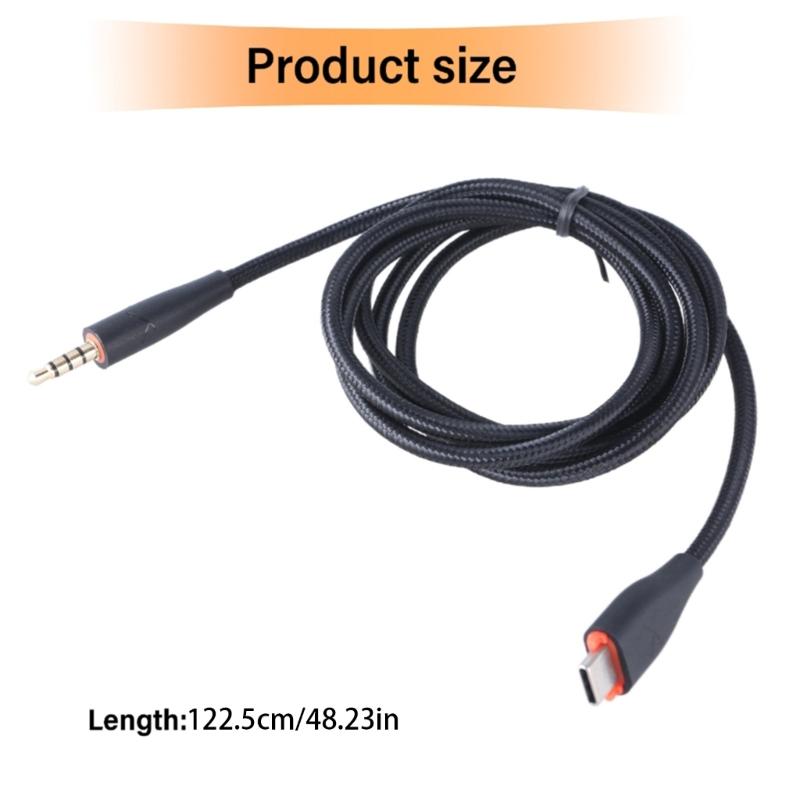 Durability Nylon Woven Headphone Cord for MMX100 Headphone Cable Easy Installation 3.5mm to Type C Replacement Wire
