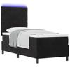 LED Box Spring Bed with Headboard Black 80 X 200 Cm Velvet