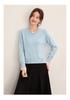 Shexi 100% Wool Knit Sweater with Lace Trim