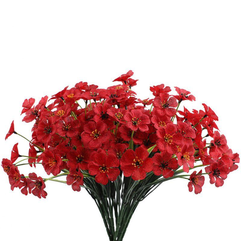 

Plastic Outdoor Plants Garden Porch Decor Artificial Flowers Fake Flowers Red