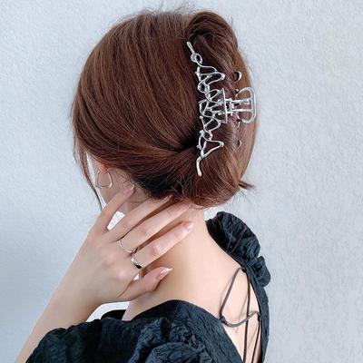 Elegant Silver Shark Hair Clip: Streamlined Design for High-End Updos
