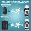 RFID Car Key Fob Protector Anti-Theft Faraday Pouch with Keychain Double-Layer Shielding Carbon Fiber Design