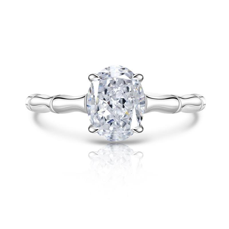 2026 Flash Treasure Ice Flower Cut Pigeon Egg Ring Women s European and American Fashion Simple High Carbon Diamond Ring Resizable